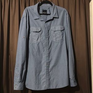 Prada Blue Lightweight Casual Button Down Shirt
